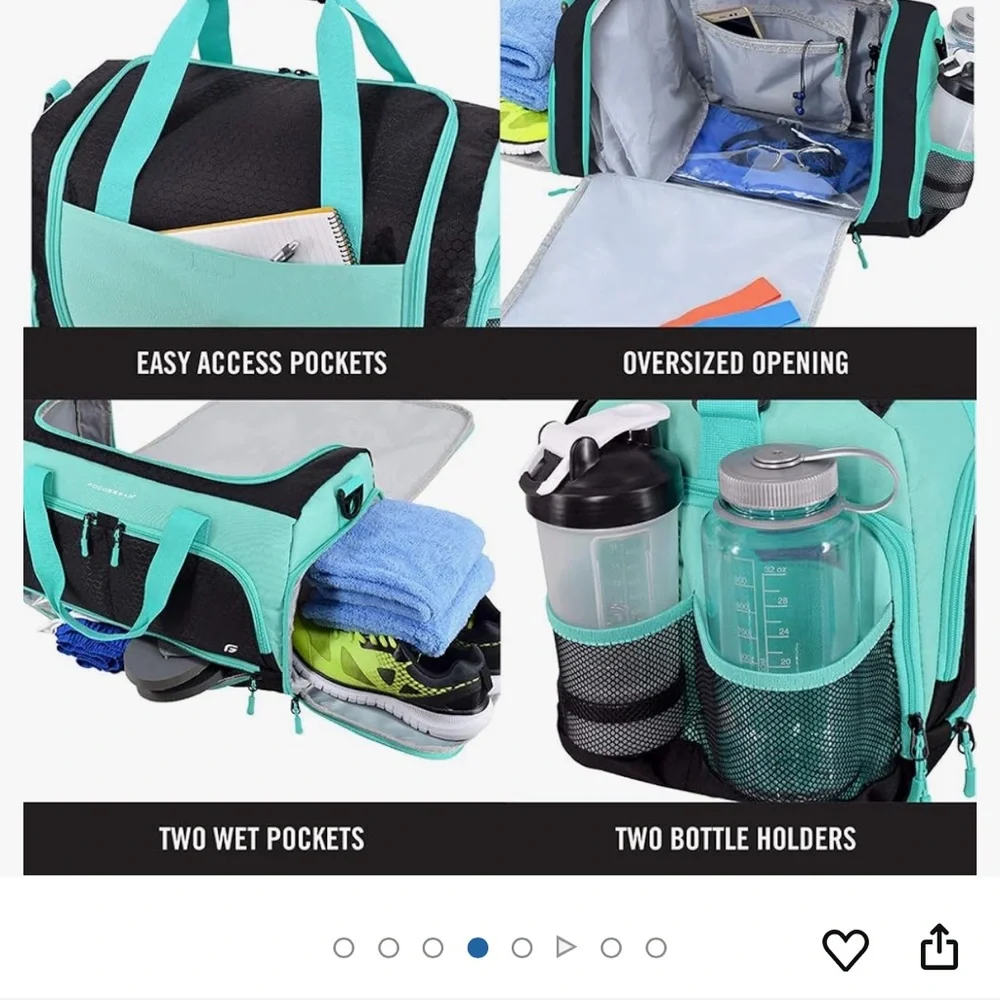Aqua and Black gym bag